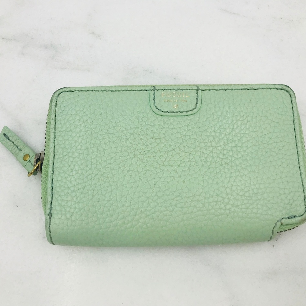 FOSSIL Light Green Genuine Leather Wallet